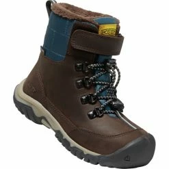Keen Greta WP Boots Youth coffee bean/blue wing teal